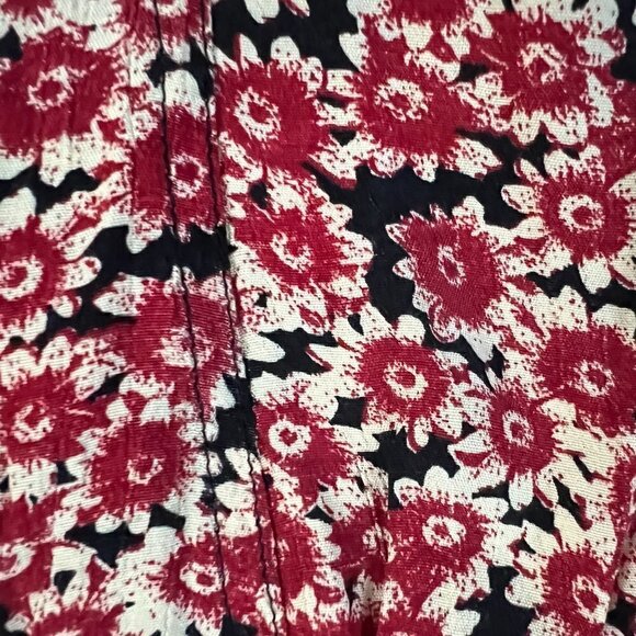 Free People Red Floral Lace Up Summer Short Dress Sz XS - Picture 6 of 16